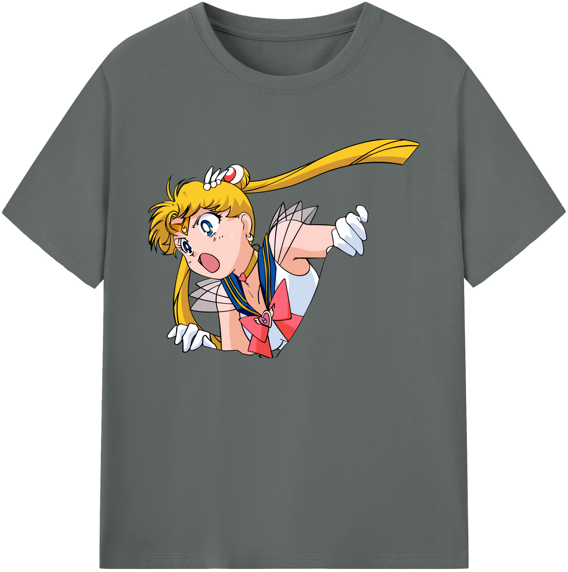（画像用） 美少女戦士セーラームーン 月野 うさぎ つきの うさぎ Sailor Moon Tsukino Usagi 綿100％ メンズ半袖Tシャツ｜肌触りやわらか＆通気性